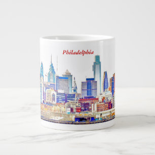 De Café Grande Taza del jumbo del bosquejo del color del