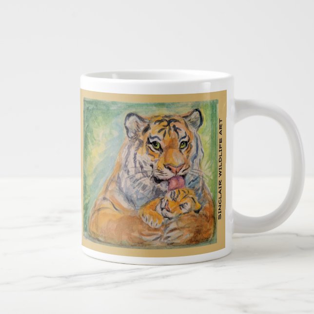 De Café Grande taza enorme del tigre 20oz (Derecha)