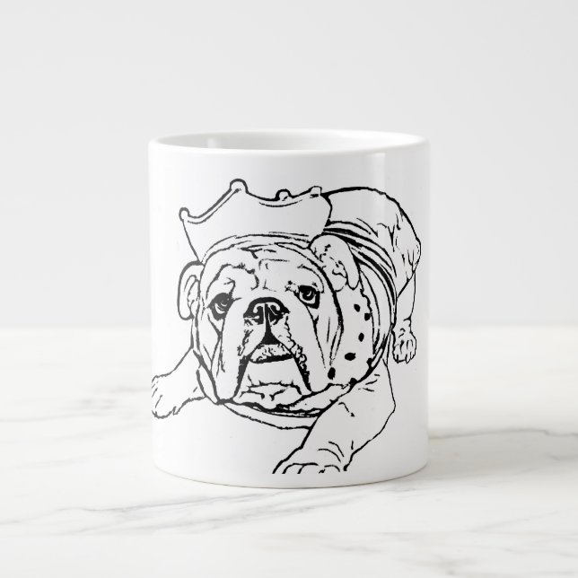 De Café Grande Taza inglesa del bulldog (Frente)