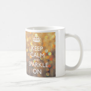 De Café Guarde la calma y chispee en la taza