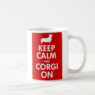 De Café Guarde la calma y el Corgi en la taza