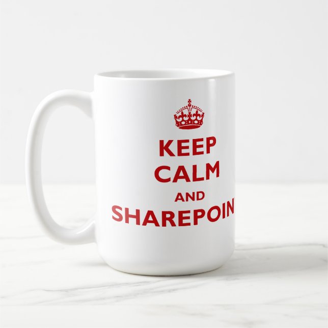 De Café Guarde la calma y SharePoint - taza (Izquierda)