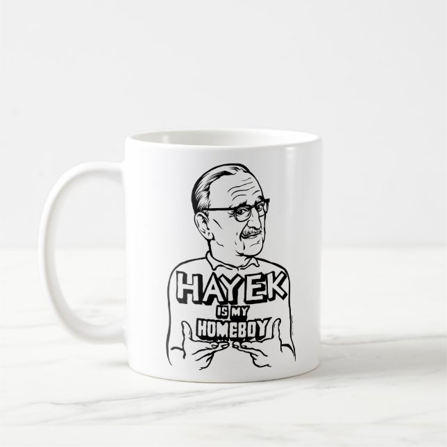 De Café Hayek es mi taza del Homeboy (Izquierda)