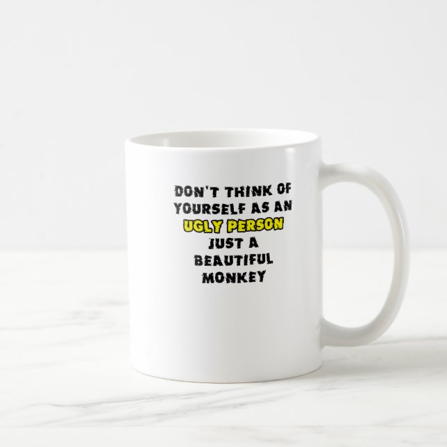 De Café Hermoso Mono Taza Divertida Humor (Derecha)