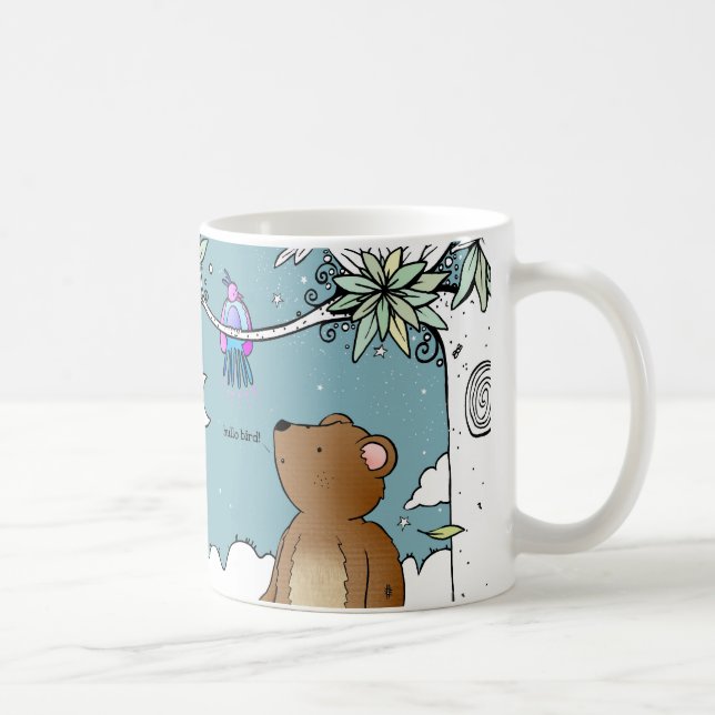De Café Hola el pájaro dijo a Sr. Bear - taza (Derecha)