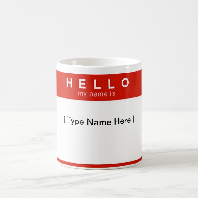 De Café Hola mi nombre es taza (Centro)