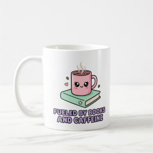 De Café Impulsado Por Libros Y Cafeína Taza Divertida Gráf