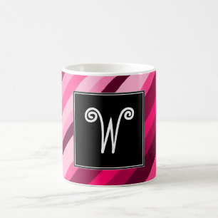 De Café Inicial del personalizado + Taza rosada/magenta