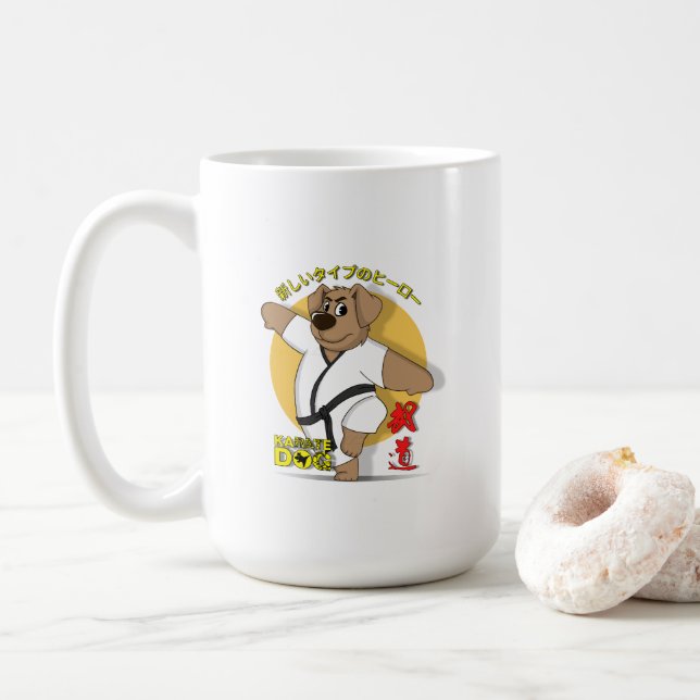 De Café Karate Dog | Taza Clásica #15 (Con donut)
