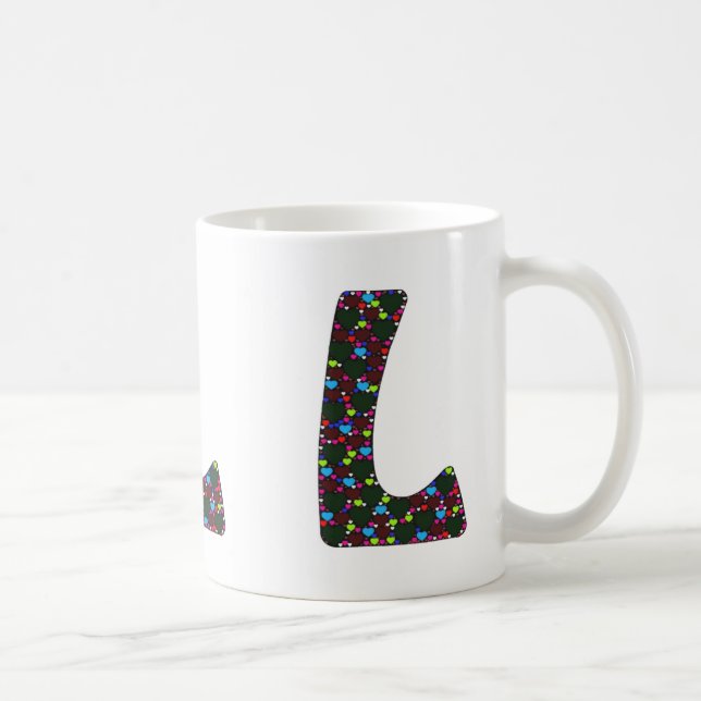 De Café "L" taza del monograma (Derecha)