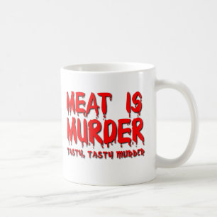De Café La carne es Asesinato Taza Divertida Humor