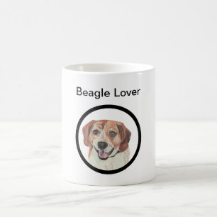 De Café La mano dibujó la taza del perro Beagle
