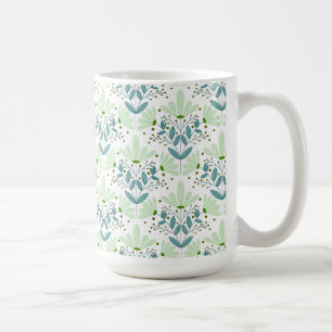 De Café La margarita verde y azul sueña con una taza flora