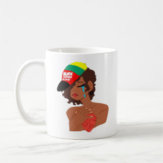 De Café La mujer negra del BLM llora la taza