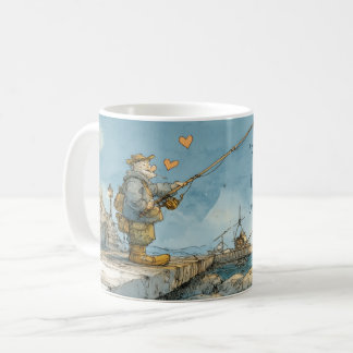 De Café La pesca es como salir con alguien: taza divertida