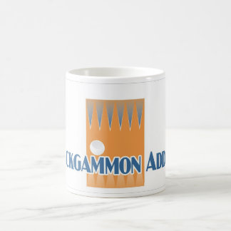 De Café La taza blanca del adicto al backgammon