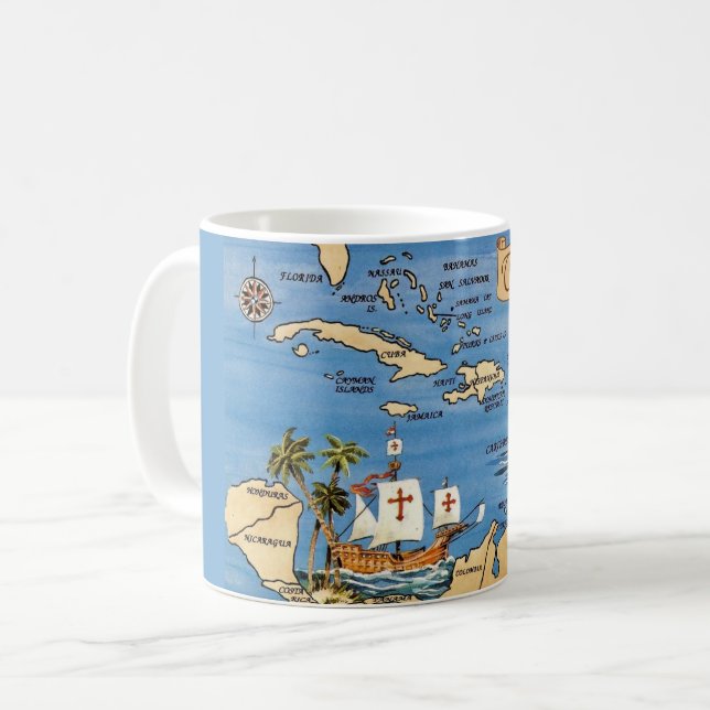 De Café La taza del mapa del Caribe (Anverso izquierdo)