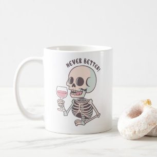 De Café La taza sarcástica del esqueleto "NUNCA MEJOR"