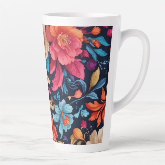 De Café Latte Hermosa taza floral (Derecha)