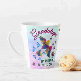 De Café Latte "Me lo dijo un pajarito" editable taza pequeña