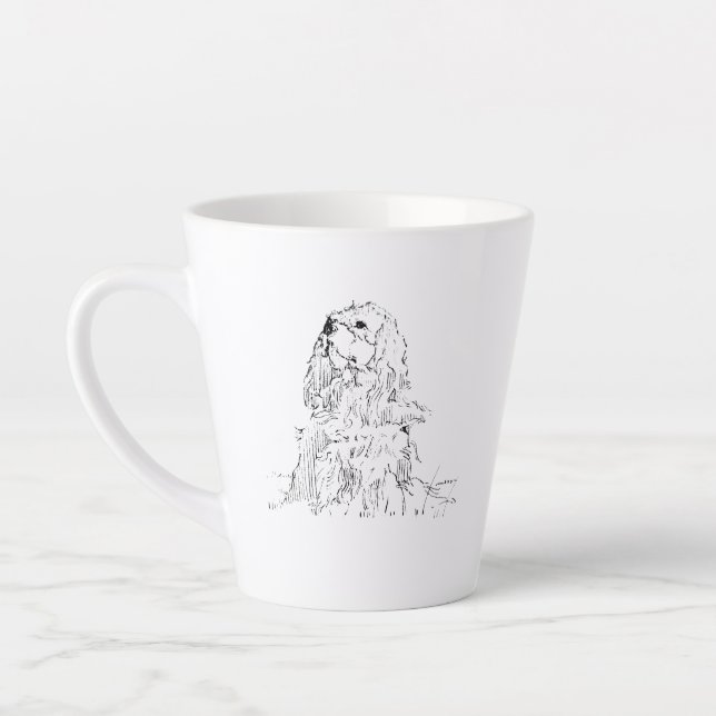 De Café Latte Taza Cavalier King Charles Spaniel, Tinta Minimali (Izquierda)