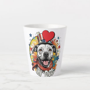 De Café Latte taza con pitbull sonriente
