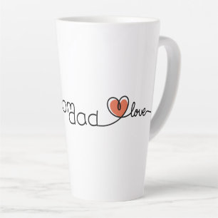 De Café Latte Taza Corazón Rojo Cute Texto Ama a Mamá Papá