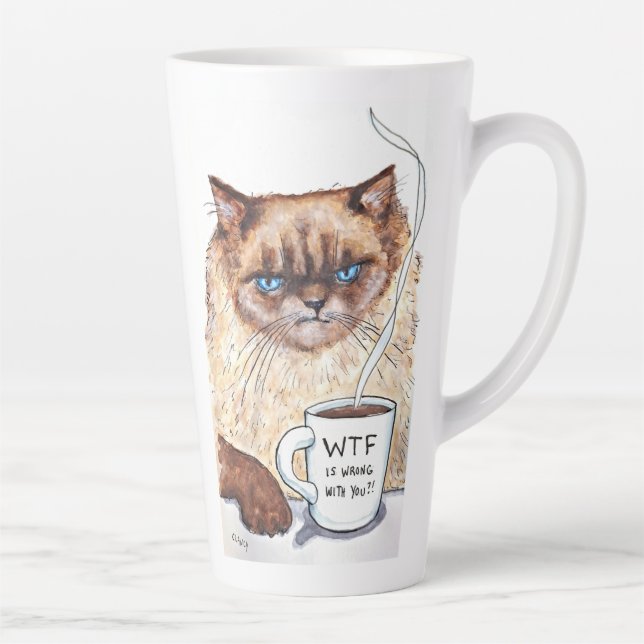 De Café Latte Taza del gato gruñón (Derecha)
