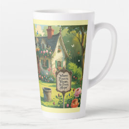 De Café Latte Taza -Donde florecen las flores, también lo hace l