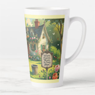 De Café Latte Taza -Donde florecen las flores, también lo hace l