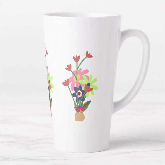 De Café Latte taza floral  (Derecha)