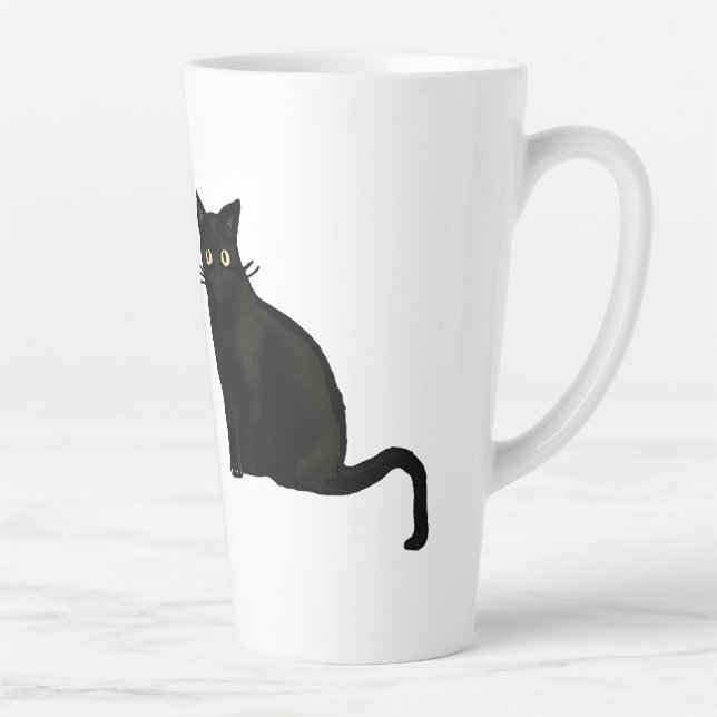 De Café Latte Taza Gato Negro (Derecha)