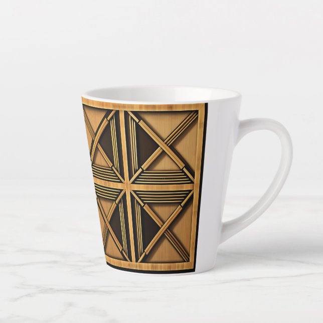 De Café Latte Taza geométrica Art Deco 12oz (Derecha)