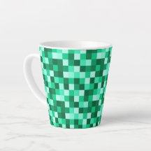 Taza inspirada en Micraft con píxeles verdes
