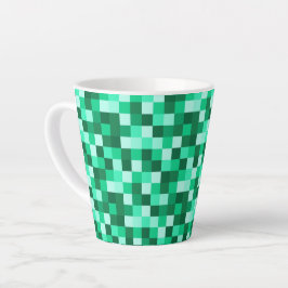 De Café Latte Taza inspirada en Micraft con píxeles verdes