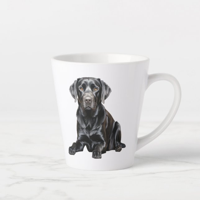 De Café Latte Taza Labrador Negro (Derecha)