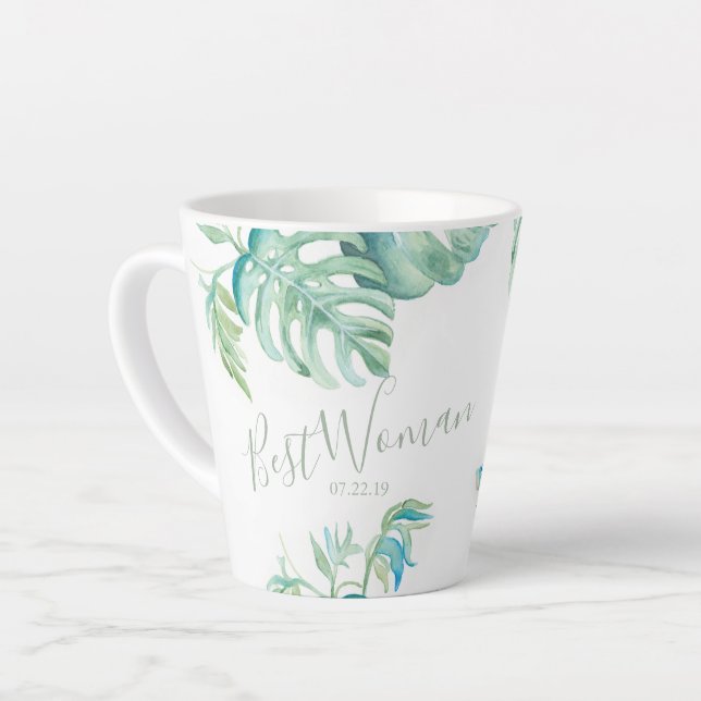 De Café Latte Taza Mejor Mujer Acuarela Tortuga Marina (Ángulo izquierdo)