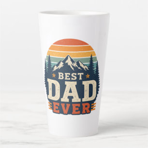 De Café Latte Taza Mejor Papá Retro Atardecer Montaña