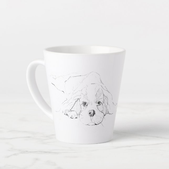 De Café Latte Taza para mascotas Cavalier King Charles Spaniel (Ángulo izquierdo)