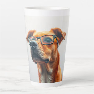De Café Latte Taza Perro Divertido con Gafas - Cachorro Intelige