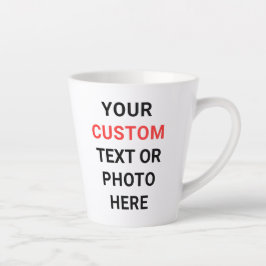 De Café Latte Taza personalizada | Agrega texto, foto, logotipo 