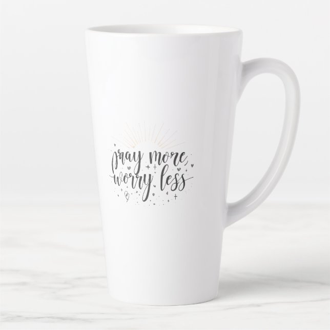 De Café Latte Taza Pray More Worry Less (Derecha)
