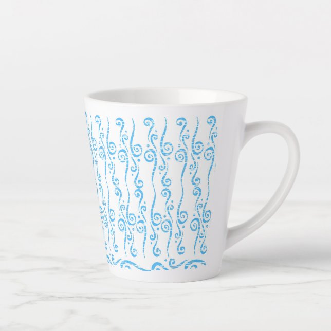 De Café Latte Taza Remolinos Azules (Derecha)