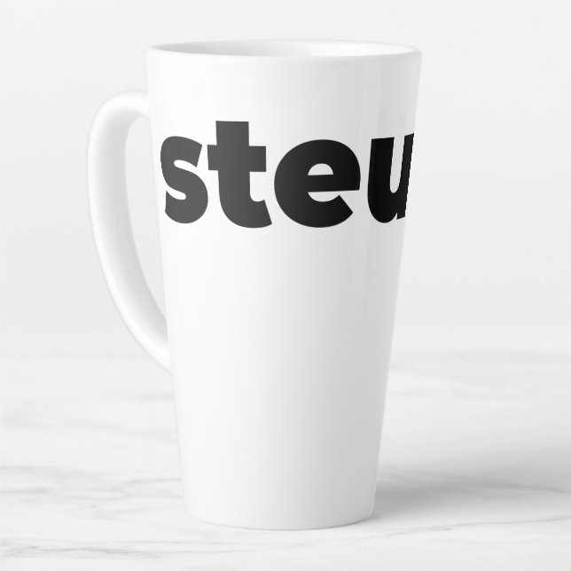 De Café Latte Taza Steups - Negra (Ángulo izquierdo)