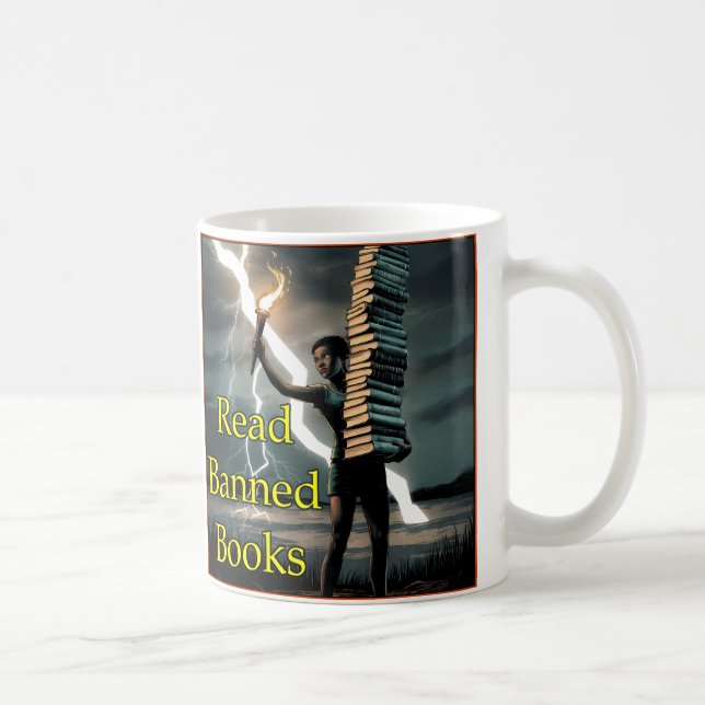De Café Leer Libros Prohibidos - Taza (Derecha)
