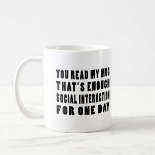 De Café Lees mi taza que es suficiente interacción social