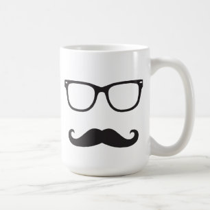 De Café Lentes y taza del bigote