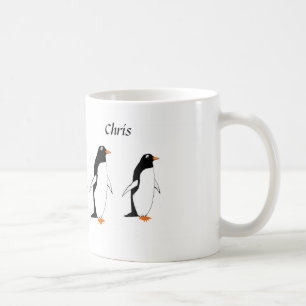 De Café Los pingüinos en una taza añaden nombre