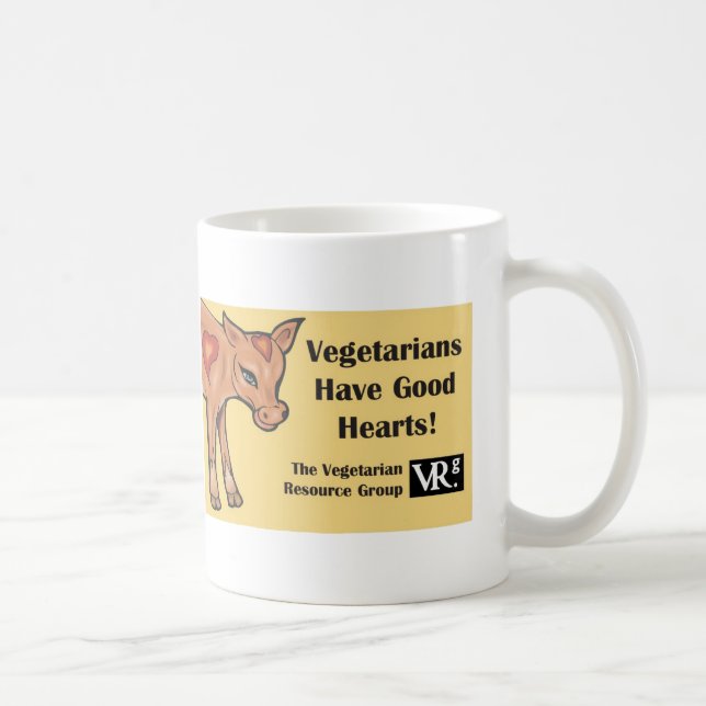 De Café ¡Los vegetarianos tienen buenos corazones! Taza (Derecha)