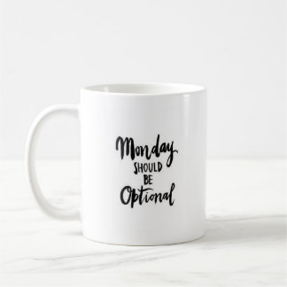 De Café "Lunes debe ser" - taza blanca clásica opcional
